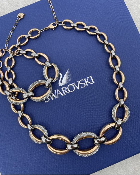 Set náhrdelník a náramek Swarovski růžový s oky